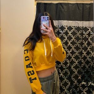 Cropped yellow hoodie